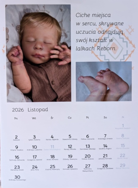 Kalendarz 2026 Lalki Reborn